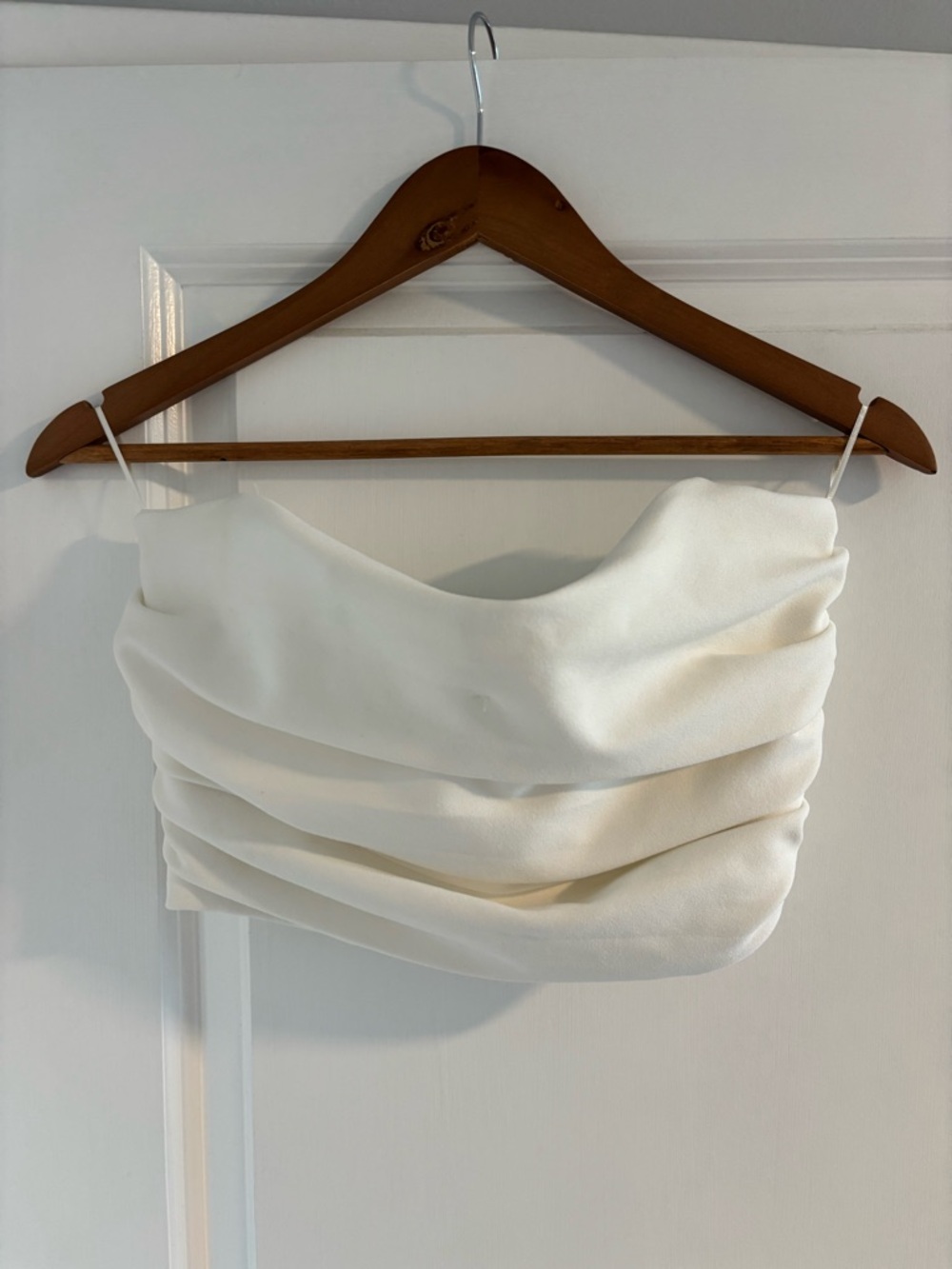 Draped White Crop Top